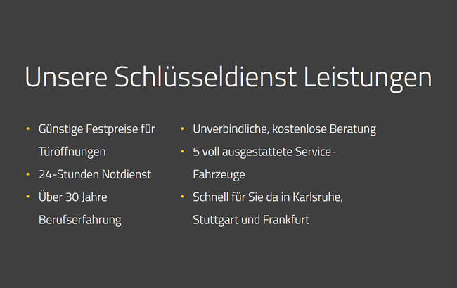 Schluesseldienst Leistungen in  Baden-Württemberg